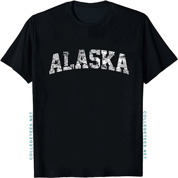 Alaska Arch Vintage Retro College Athletic Sports T-Shirt