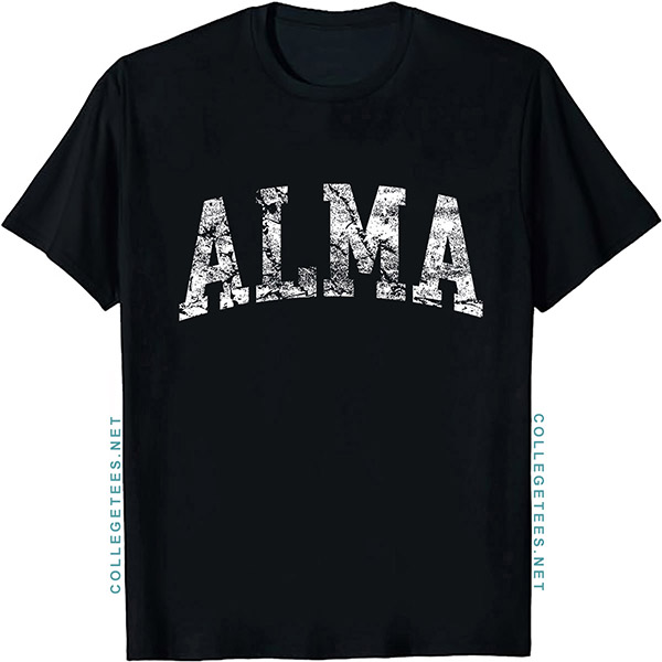 Alma Arch Vintage Retro College Athletic Sports T-Shirt