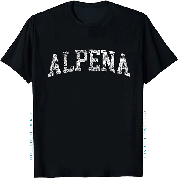 Alpena Arch Vintage Retro College Athletic Sports T-Shirt