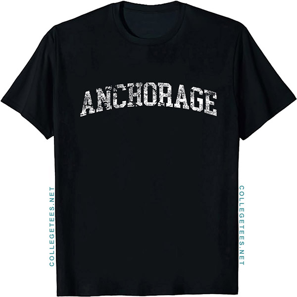 Anchorage Arch Vintage Retro College Athletic Sports T-Shirt