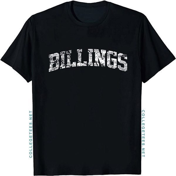 Billings Arch Vintage Retro College Athletic Sports T-Shirt