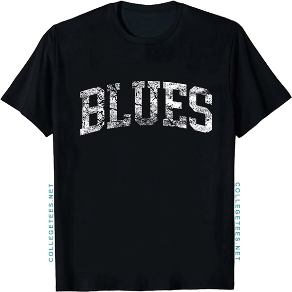 Blues Arch Vintage Retro College Athletic Sports T-Shirt