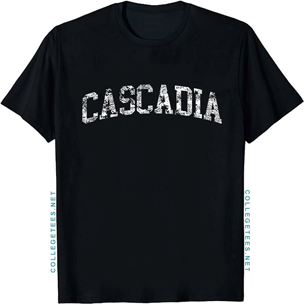 Cascadia Arch Vintage Retro College Athletic Sports T-Shirt