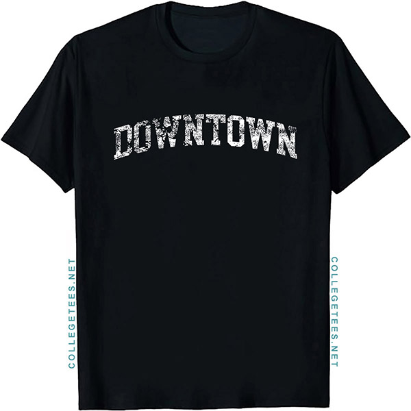Downtown Arch Vintage Retro College Athletic Sports T-Shirt