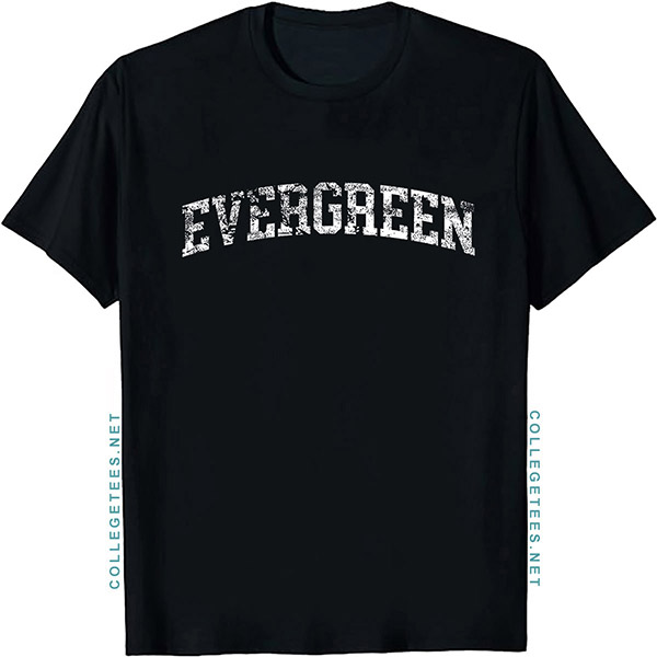 Evergreen Arch Vintage Retro College Athletic Sports T-Shirt