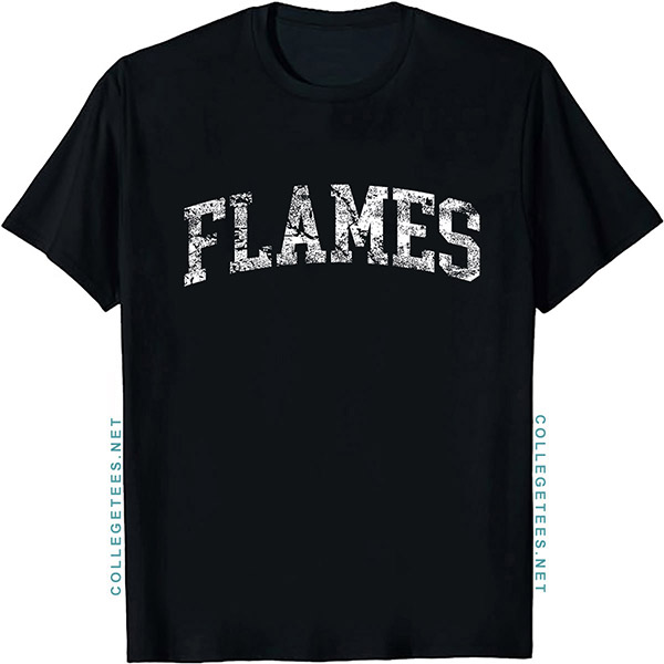 Flames Arch Vintage Retro College Athletic Sports T-Shirt