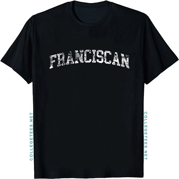 Franciscan Arch Vintage Retro College Athletic Sports T-Shirt