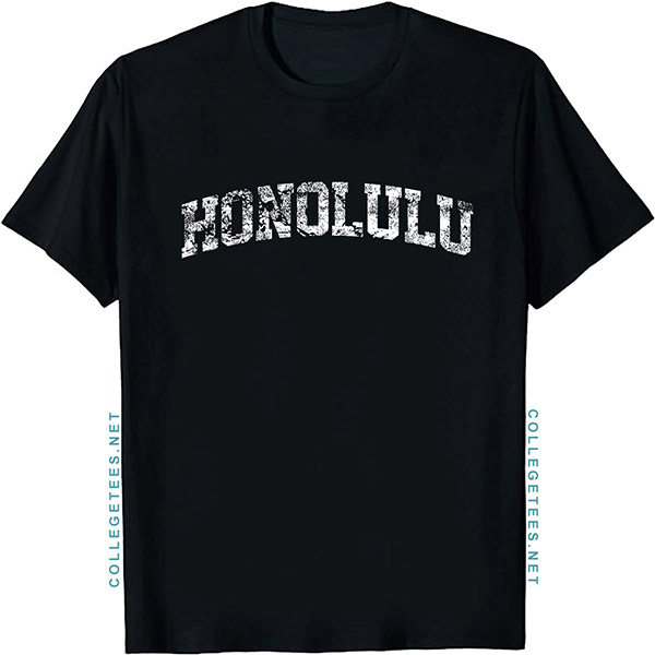 Honolulu Arch Vintage Retro College Athletic Sports T-Shirt