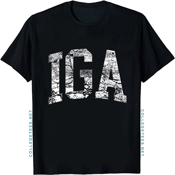 IGA Arch Vintage Retro College Athletic Sports T-Shirt