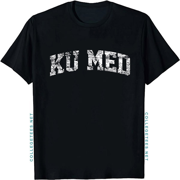 KU Med Arch Vintage Retro College Athletic Sports T-Shirt