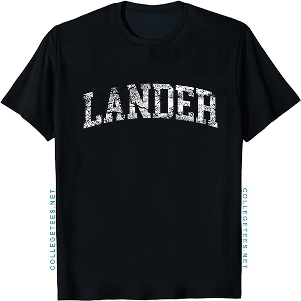 Lander Arch Vintage Retro College Athletic Sports T-Shirt