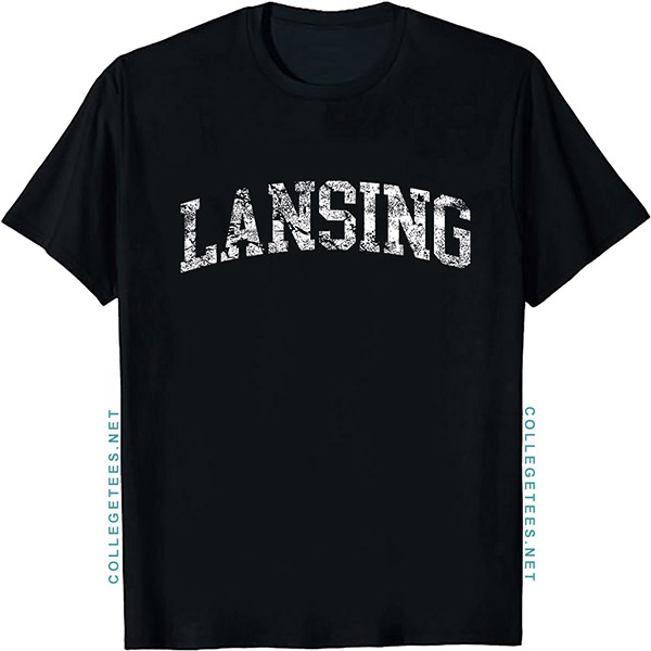 Lansing Arch Vintage Retro College Athletic Sports T-Shirt