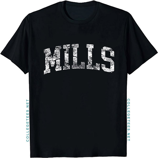 Mills Arch Vintage Retro College Athletic Sports T-Shirt
