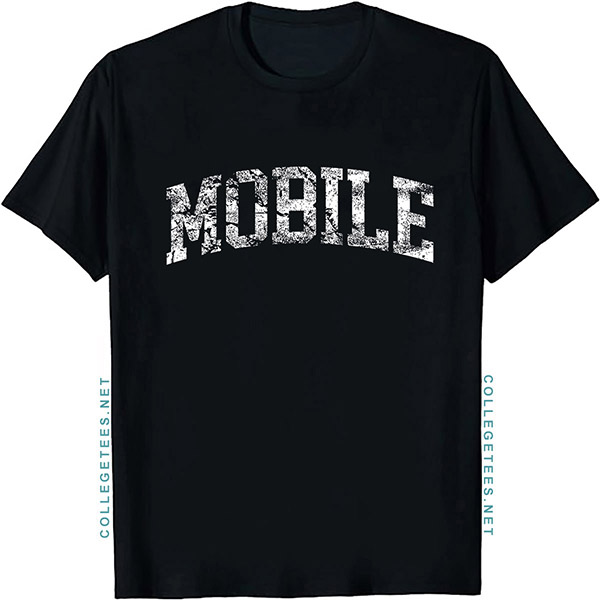 Mobile Arch Vintage Retro College Athletic Sports T-Shirt