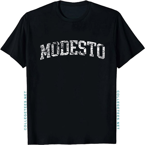 Modesto Arch Vintage Retro College Athletic Sports T-Shirt