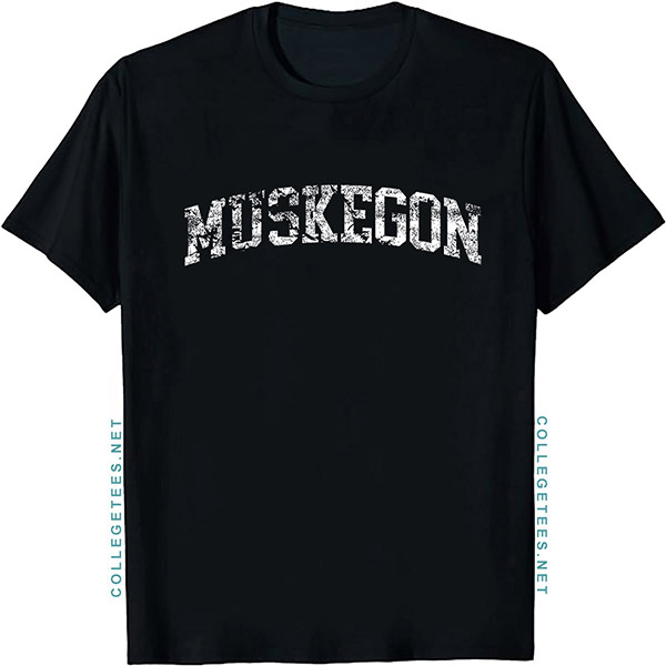 Muskegon Arch Vintage Retro College Athletic Sports T-Shirt