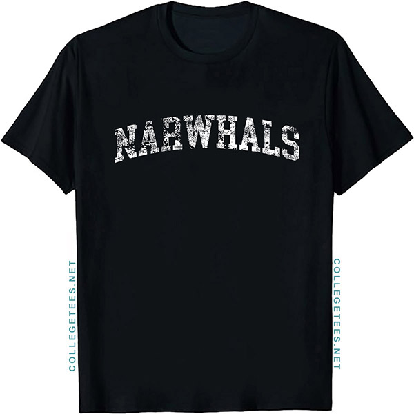 Narwhals Arch Vintage Retro College Athletic Sports T-Shirt