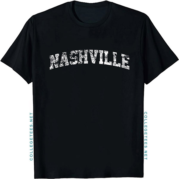 Nashville Arch Vintage Retro College Athletic Sports T-Shirt