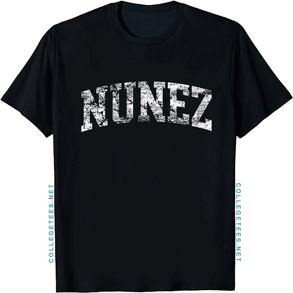 Nunez Arch Vintage Retro College Athletic Sports T-Shirt