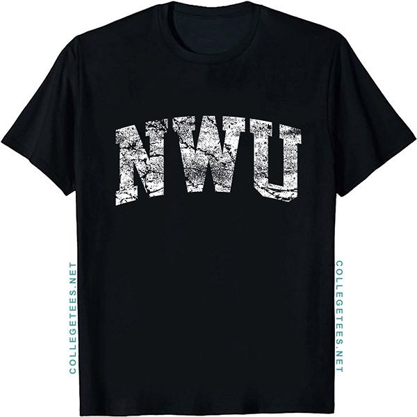 NWU Arch Vintage Retro College Athletic Sports T-Shirt