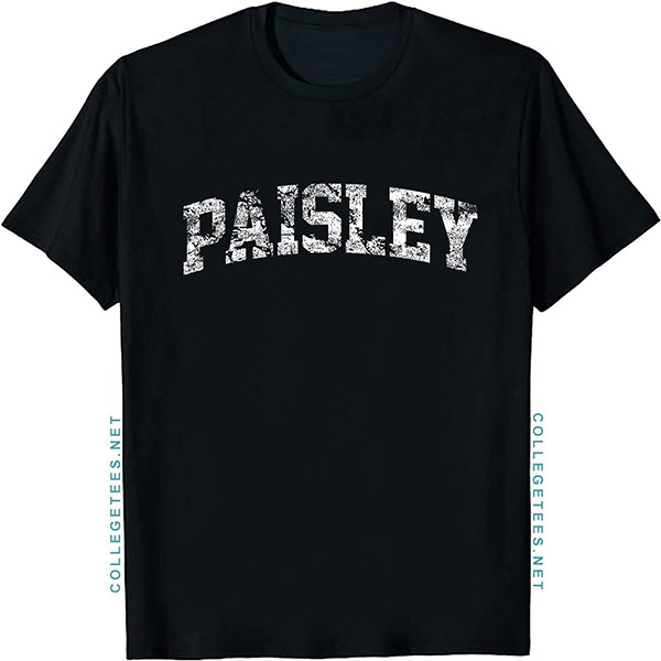 Paisley Arch Vintage Retro College Athletic Sports T-Shirt
