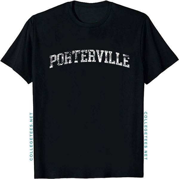 Porterville Arch Vintage Retro College Athletic Sports T-Shirt