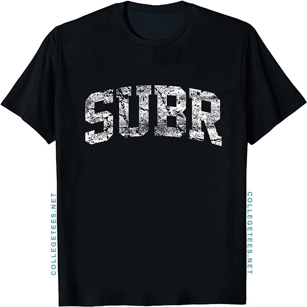 SUBR Arch Vintage Retro College Athletic Sports T-Shirt