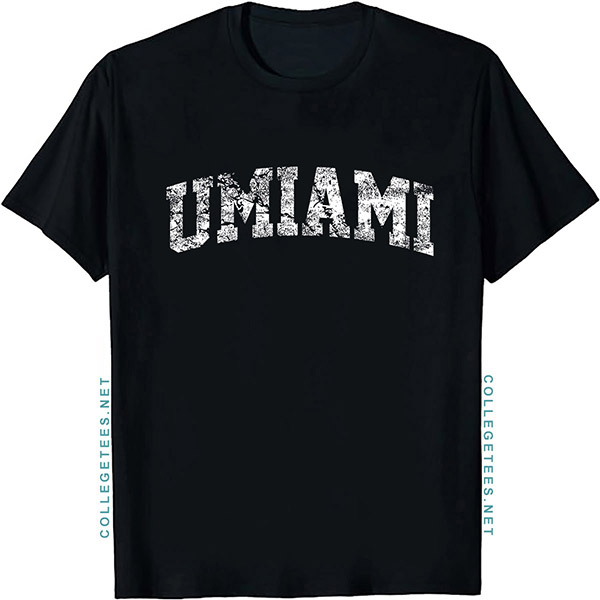 UMiami Arch Vintage Retro College Athletic Sports T-Shirt