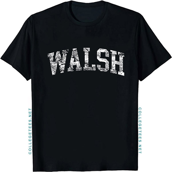 Walsh Arch Vintage Retro College Athletic Sports T-Shirt