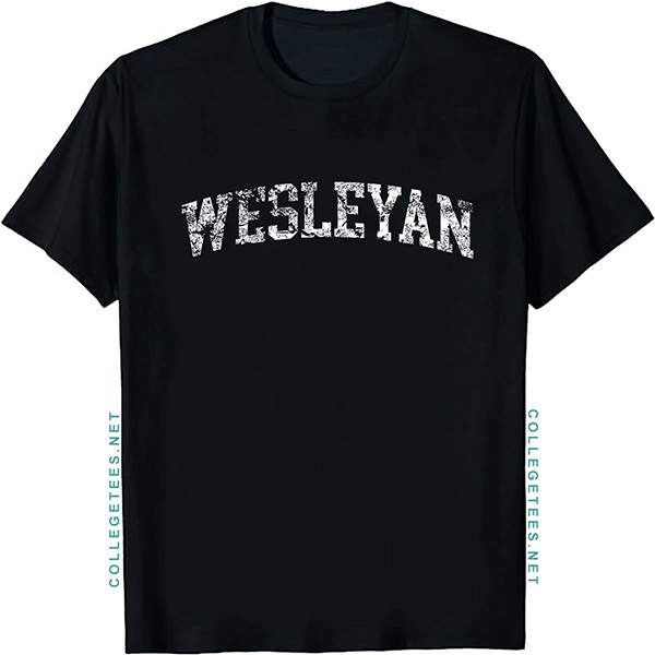 Wesleyan Arch Vintage Retro College Athletic Sports T-Shirt