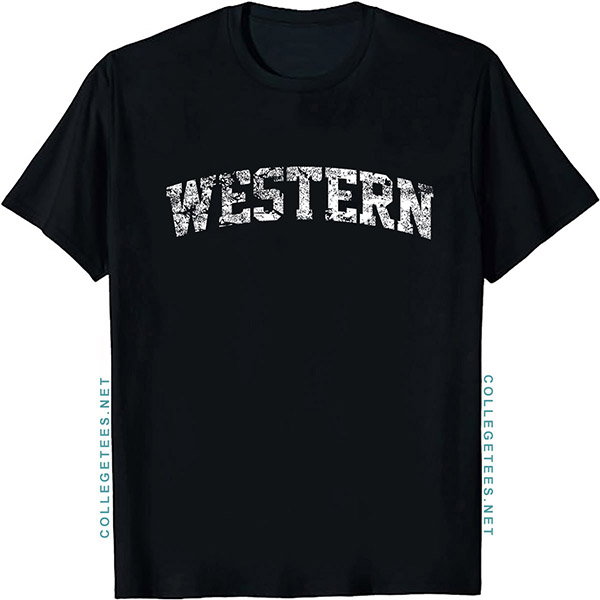 Western Arch Vintage Retro College Athletic Sports T-Shirt