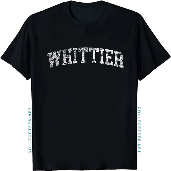 Whittier Arch Vintage Retro College Athletic Sports T-Shirt