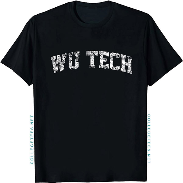 WU Tech Arch Vintage Retro College Athletic Sports T-Shirt